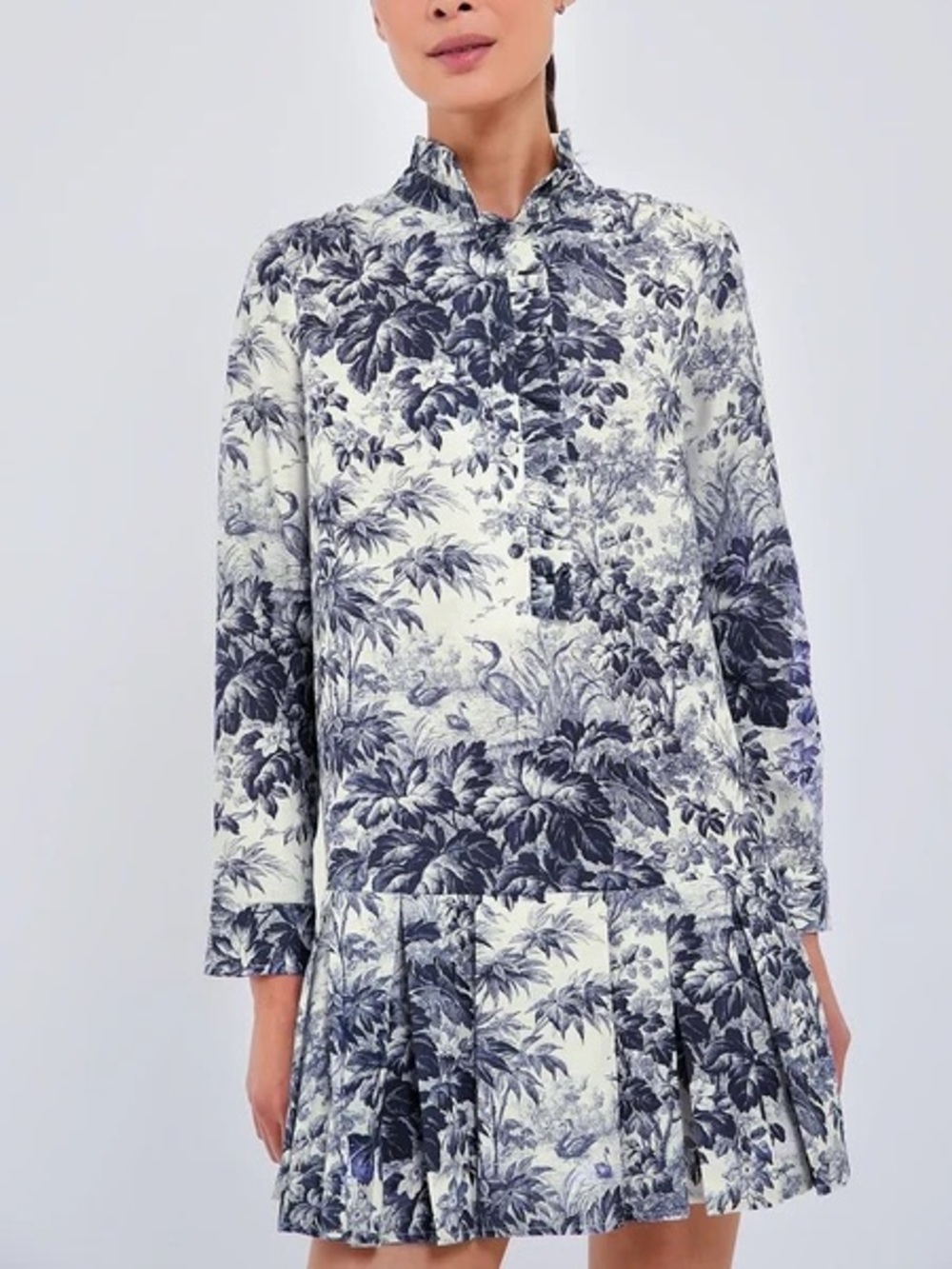 Tuckernuck Toile Tate Linen Blend Ruffle Detail Midi Dress